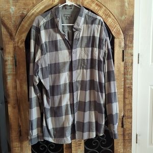Eddie Bauer Classic Fit Flannel Shirt. 2XLT. Assorted Gray Pattern.
